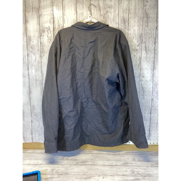 Crahartt men's Rugged Flex canvas fleece-lined shirt jacket in gray size - XL - Picture 3 of 4
